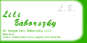 lili baborszky business card